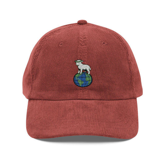 Embroidered Lamb & Crown Corduroy Cap — Global Crest Cap